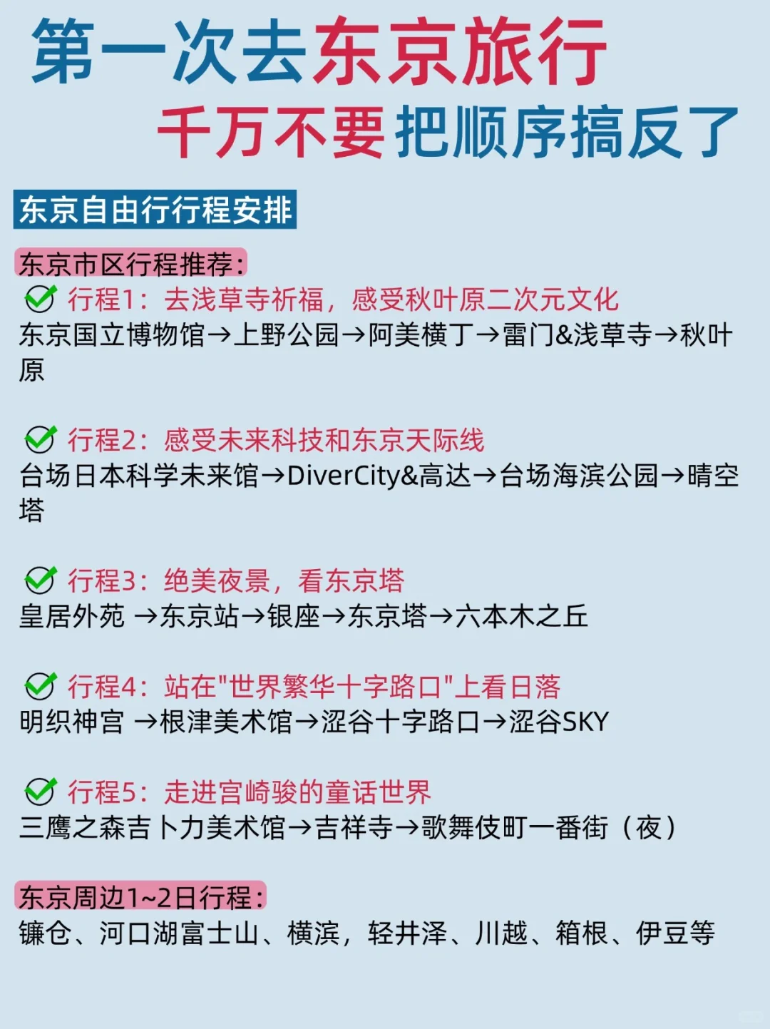 拒绝焦虑✌️东京4天3晚自由行攻略就这么玩❗️