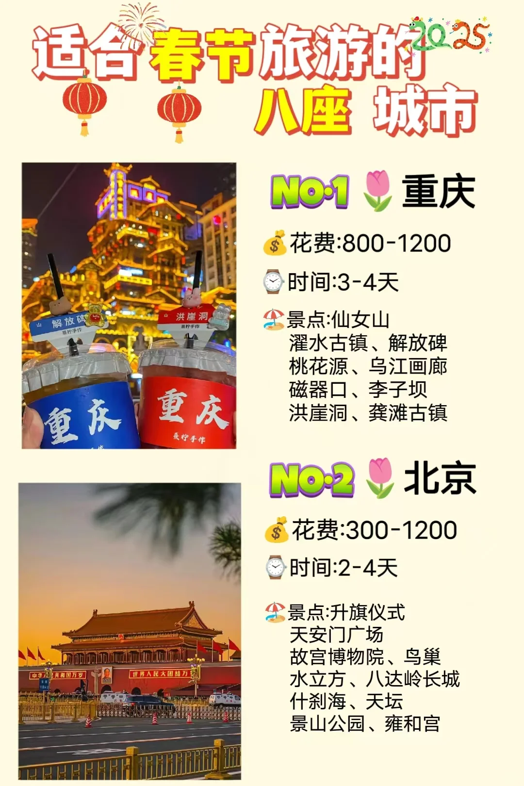 适合春节去的8⃣大城市，每一个都超美🔥