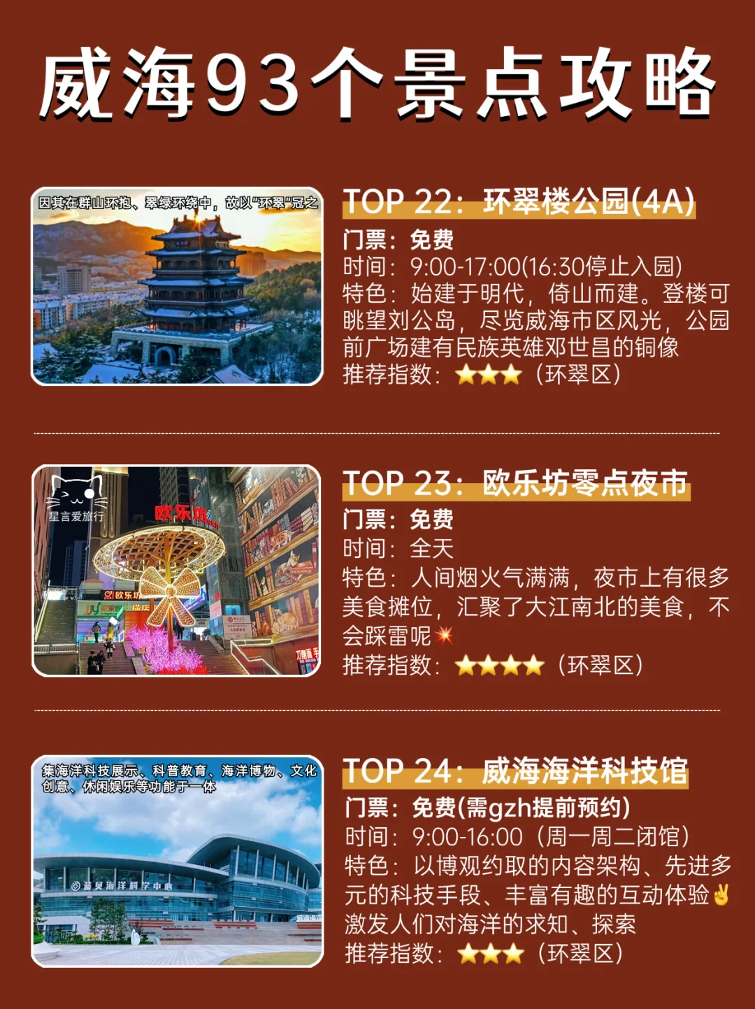 威海93个景点介绍|独one无two🤣