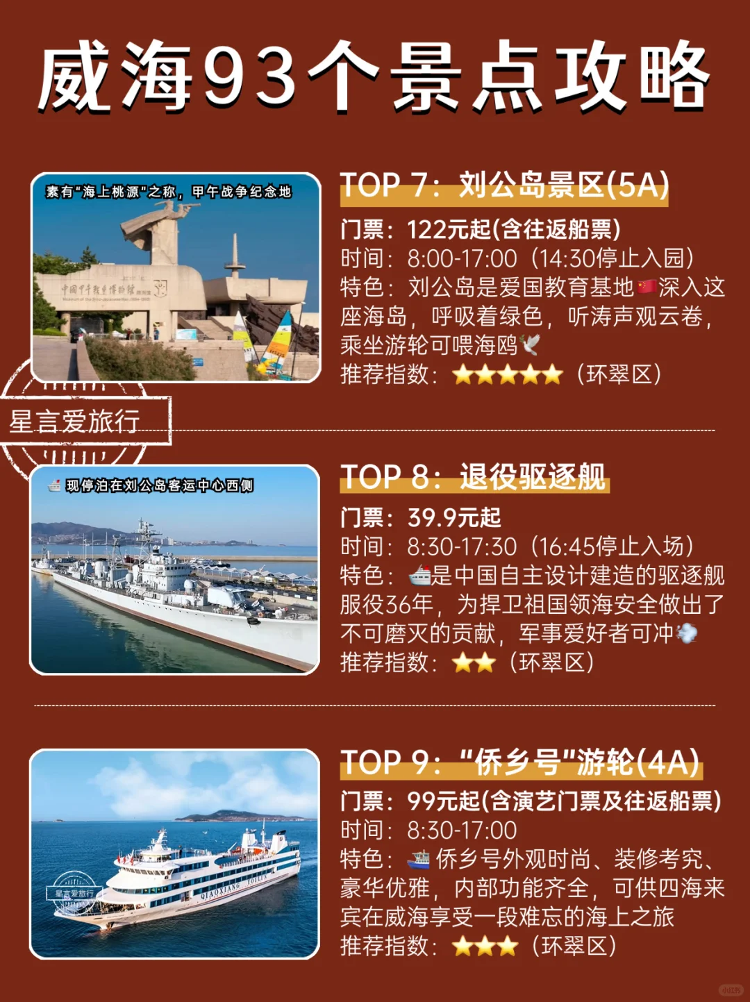 威海93个景点介绍|独one无two🤣