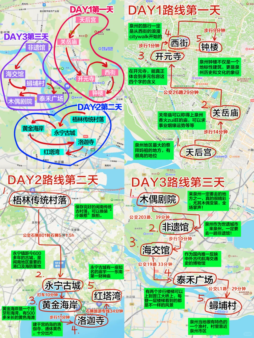 姐妹们快夸我吧！泉州景点路线安排的明明白