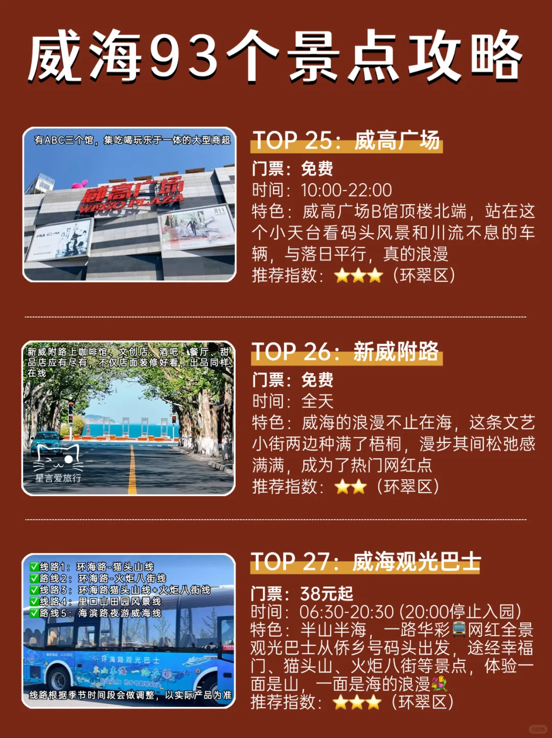 威海93个景点介绍|独one无two🤣