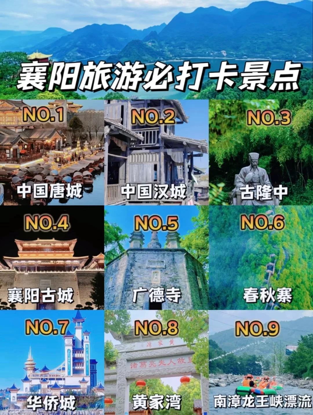 襄阳旅游打卡景点