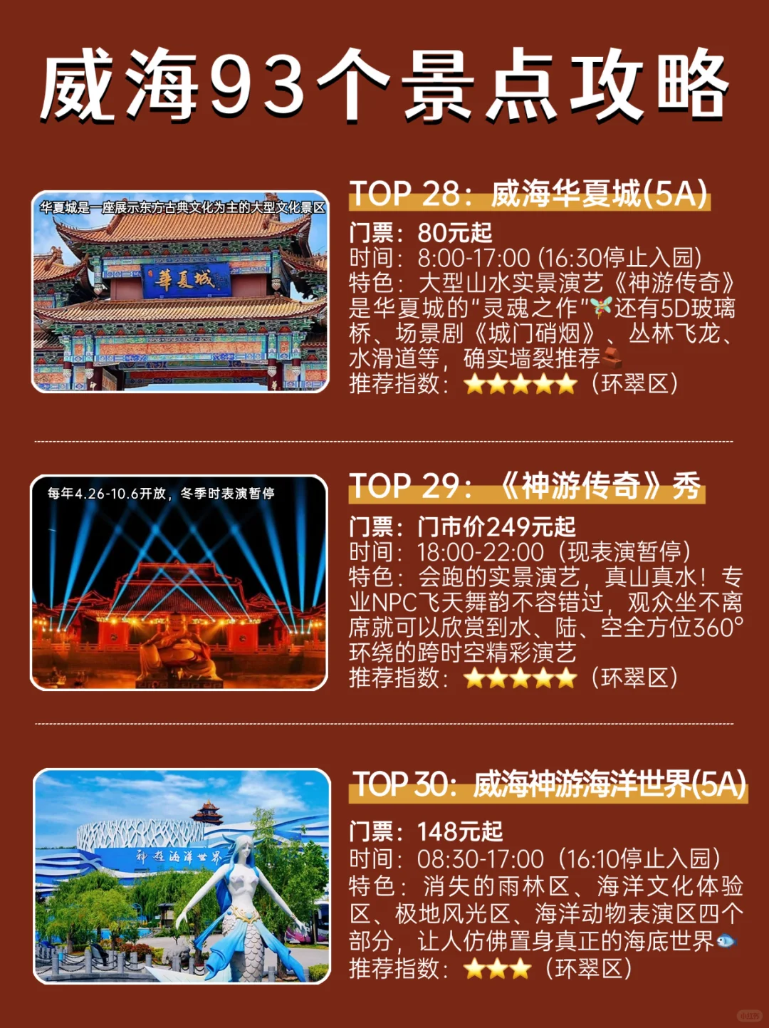 威海93个景点介绍|独one无two🤣