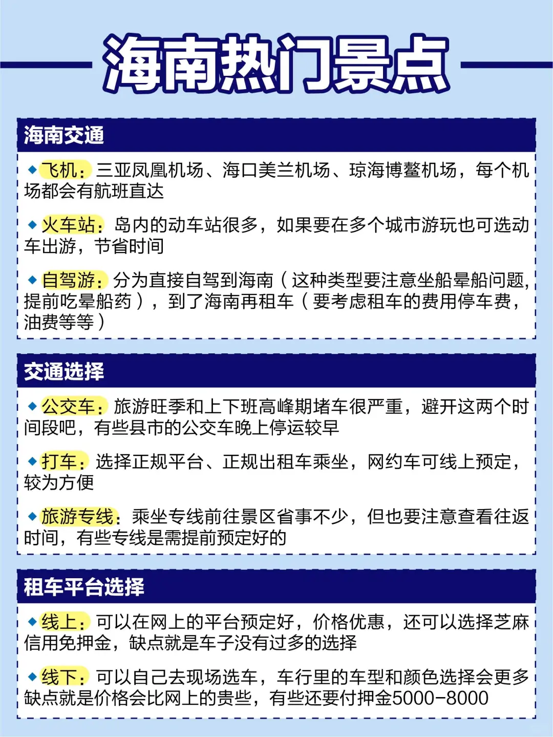 海南环岛旅游自驾必去景点