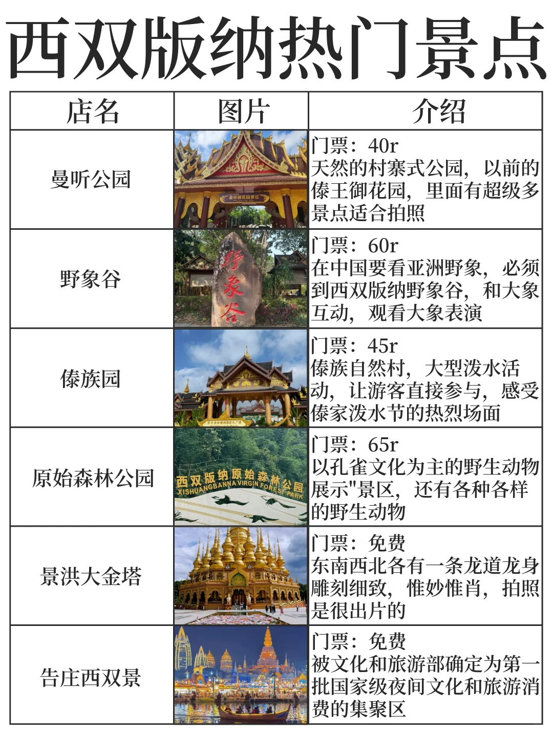 土著花一天时间⏰做的西双版纳美食景点攻略