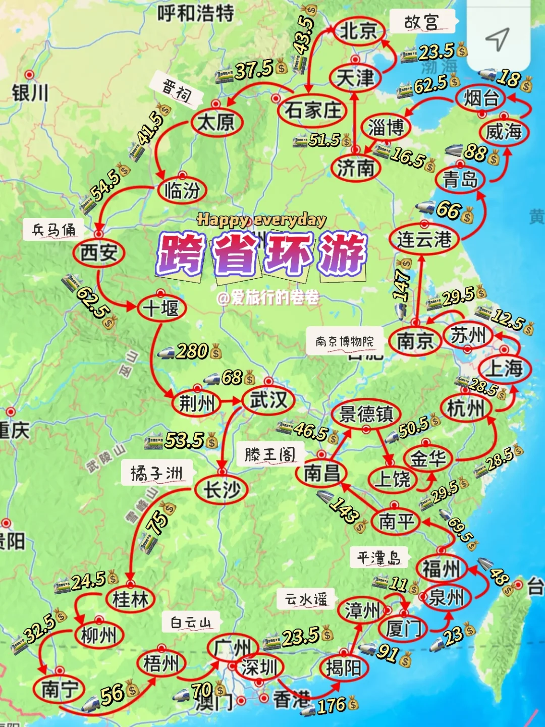 穷游天花板‼️花2000+💰路费玩16省36座城