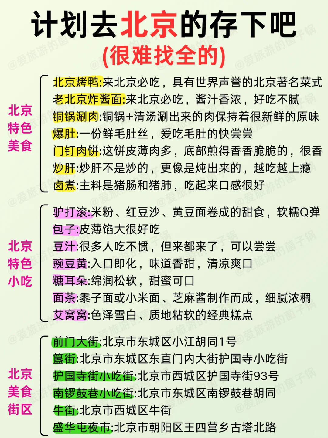 寒假春节要来北京的姐妹‼️提前参考