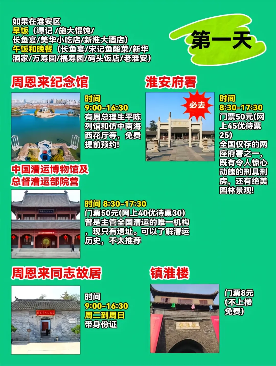 淮安不绕路两天吃喝玩乐旅游攻略