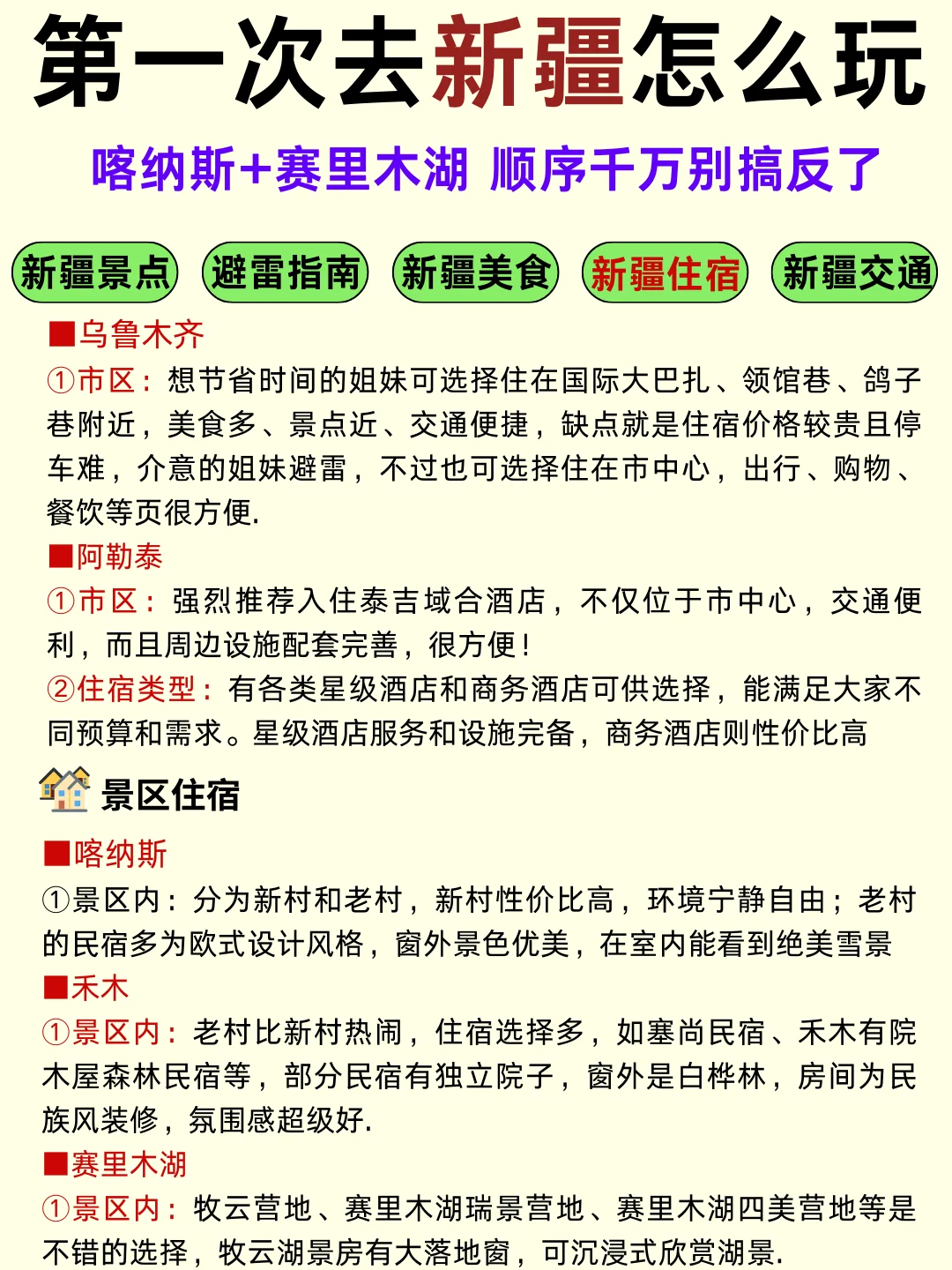 第一次去新疆的旅游攻略，还好提前刷到了