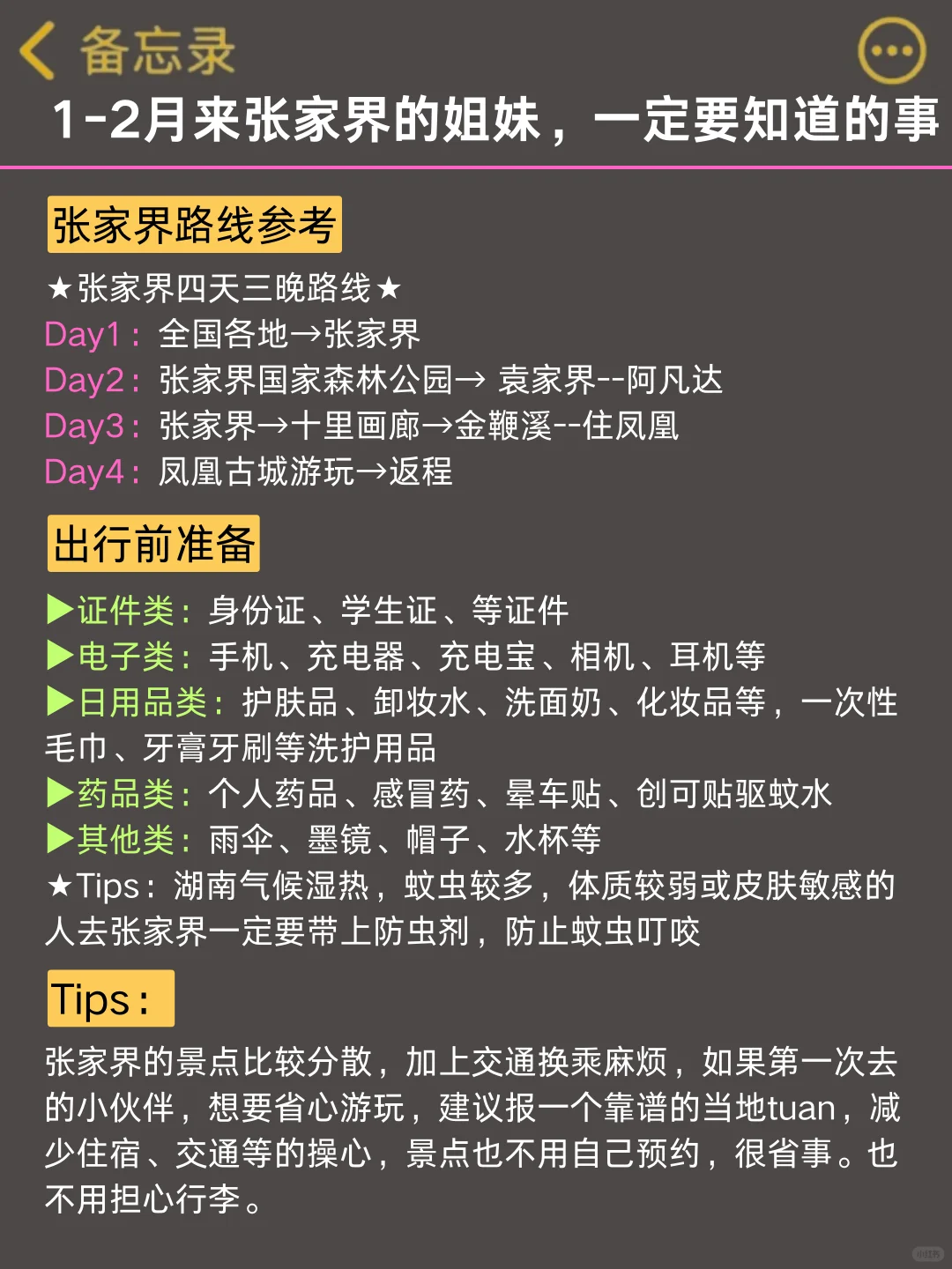 攻略已备好&确定了||春节带小孩就去张家界|