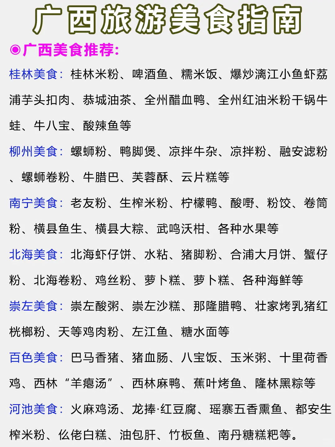 广西最全旅游攻略l冬天过来玩的姐妹请收藏