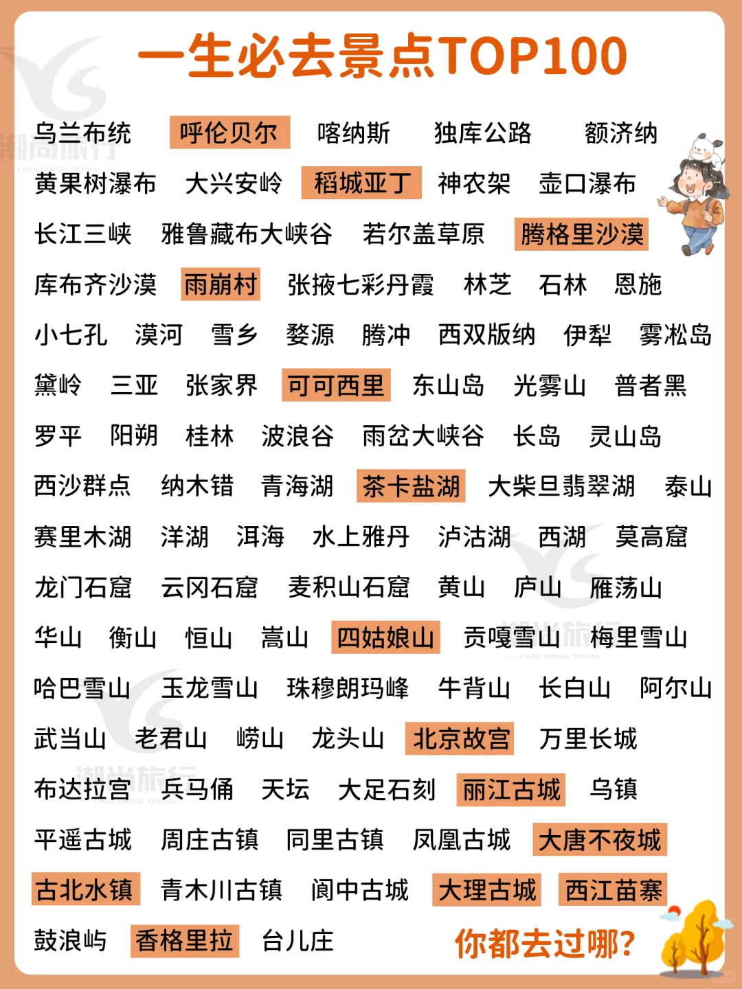 快来看❗一生必去景点TOP100🐾你都去过哪