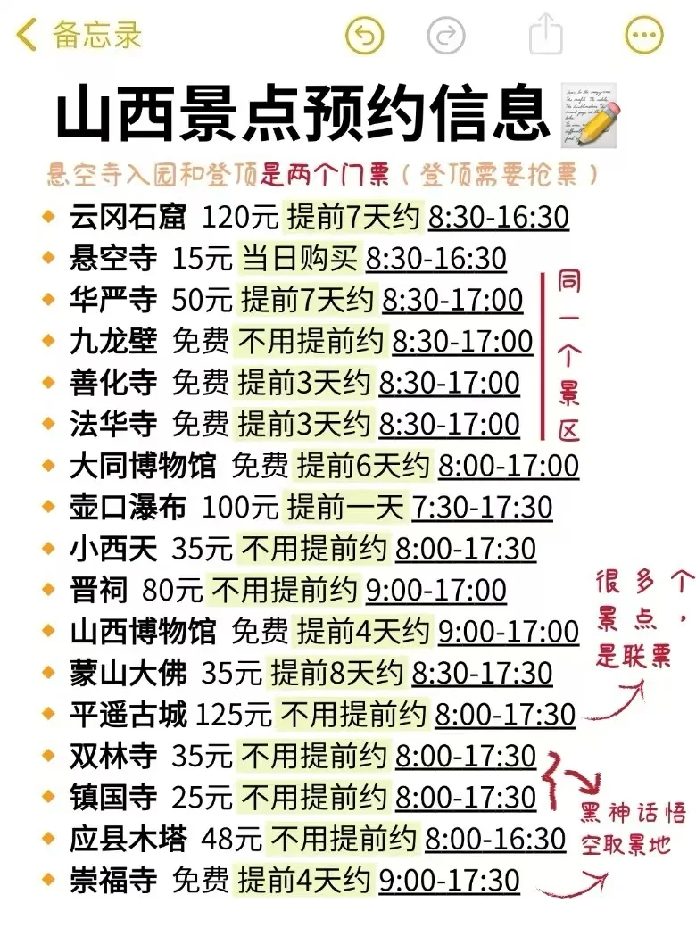 终于有人把山西景点预约 说清楚了……