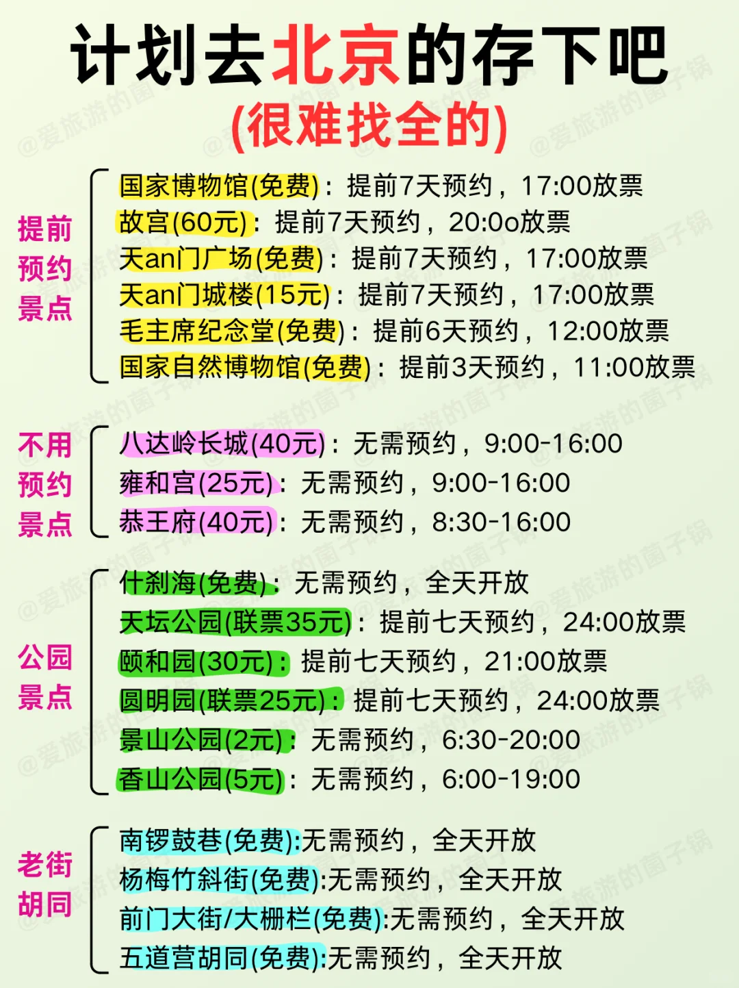 寒假春节要来北京的姐妹‼️提前参考