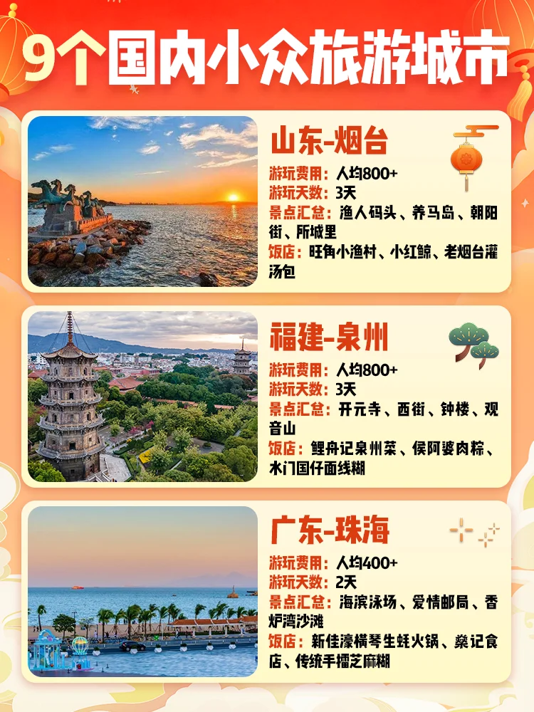 春节旅游不挤人！这9个小众城市快🐎住！