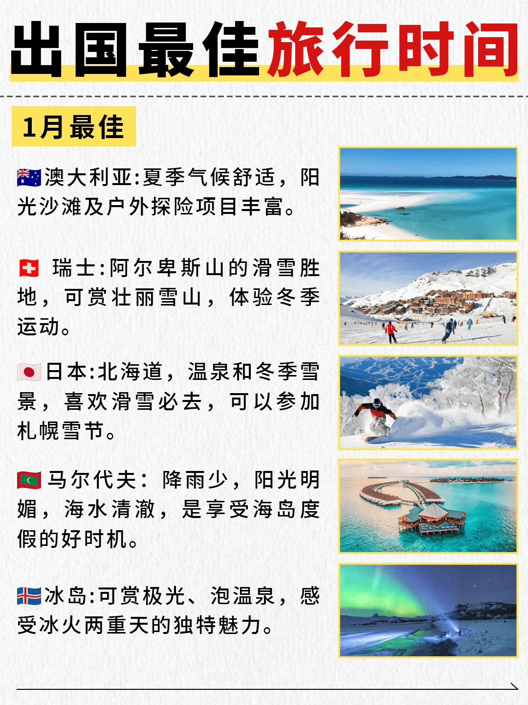 抄作业‼️1-12 月出国游玩国家推荐✅