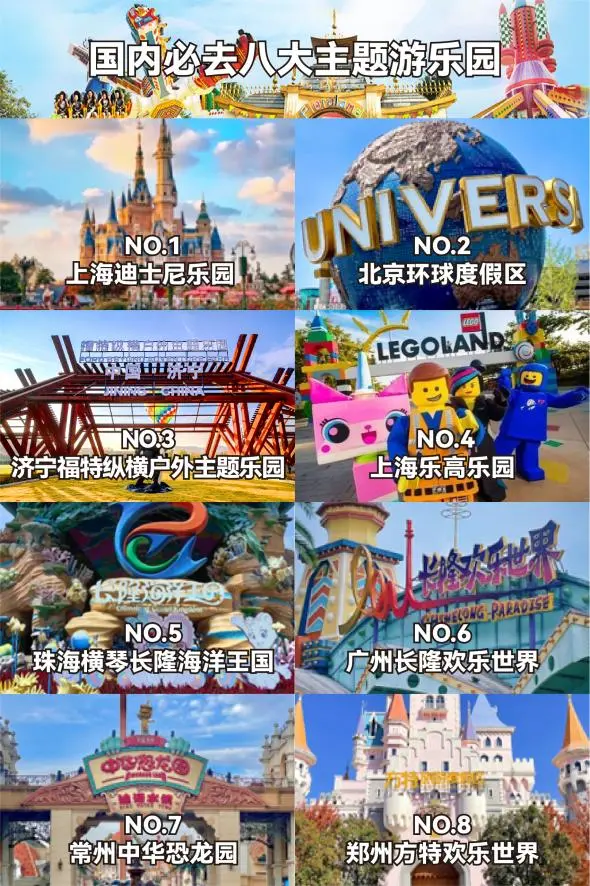 中国TOP8主题游乐园，你一定不能错过！