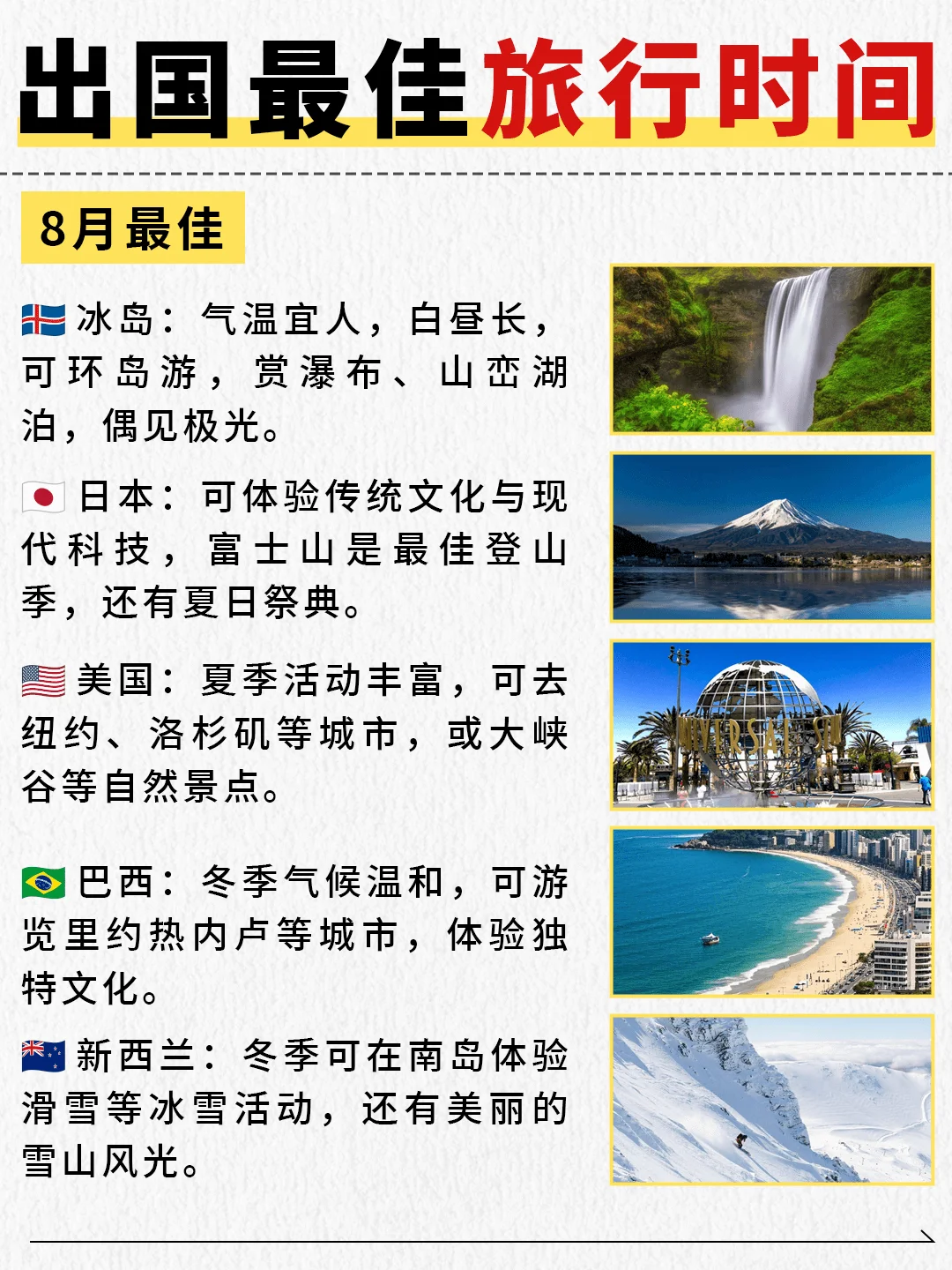 抄作业‼️1-12 月出国游玩国家推荐✅