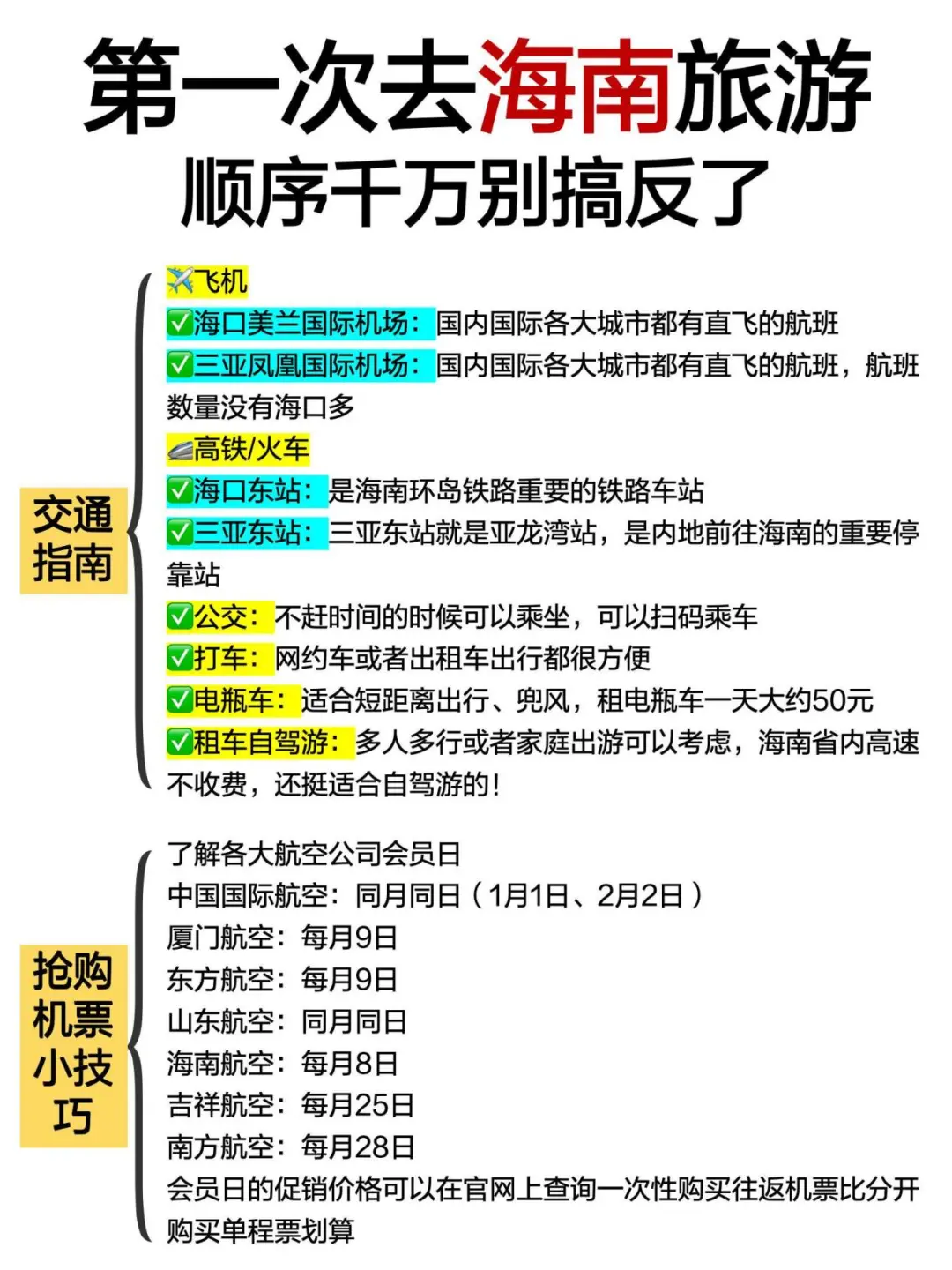 海南已回，说点有用的给1-2月去的姐妹❗️