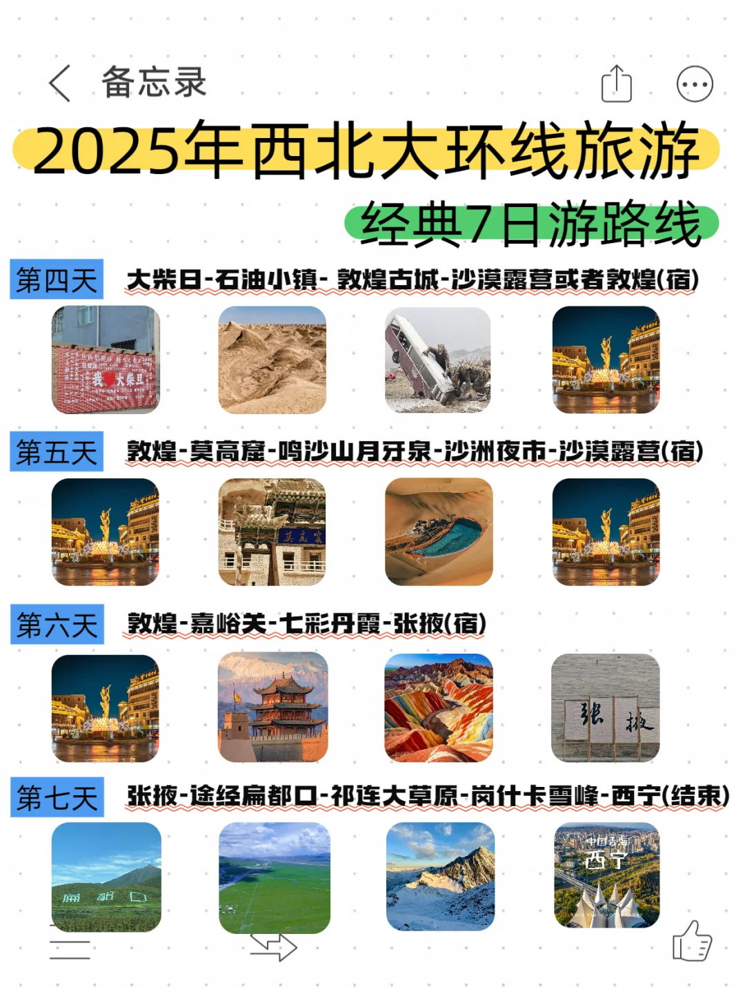 2025年西北大环线旅游❤️7日游旅游攻略