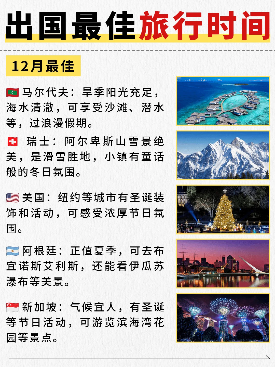 抄作业‼️1-12 月出国游玩国家推荐✅