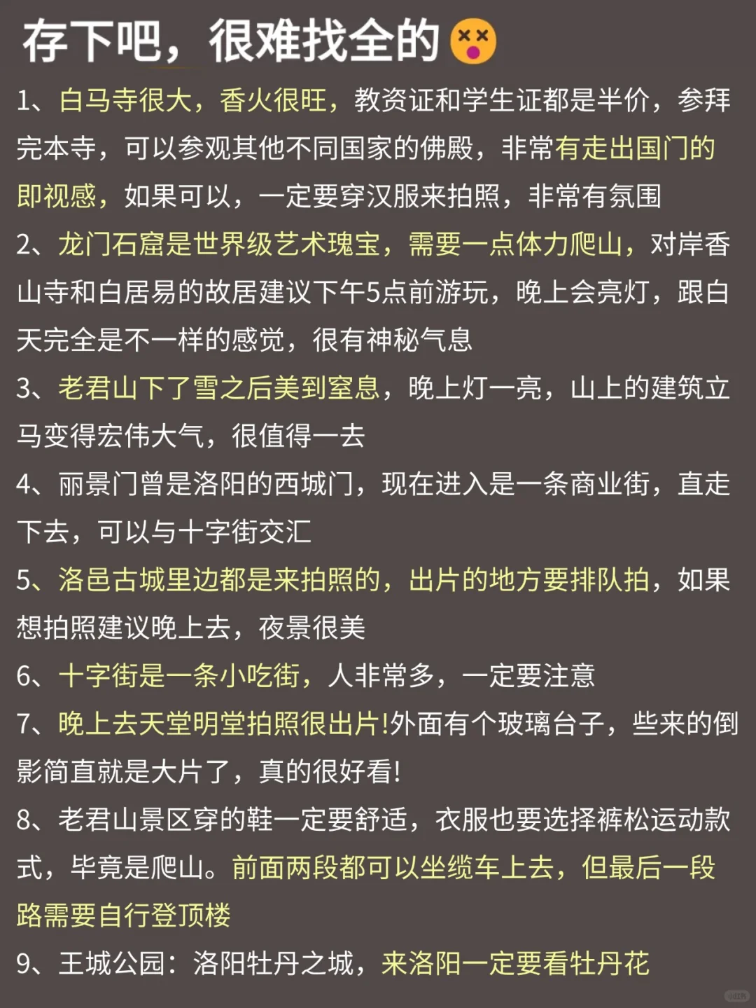 写给1-3月去洛阳的姐妹👭超全攻略
