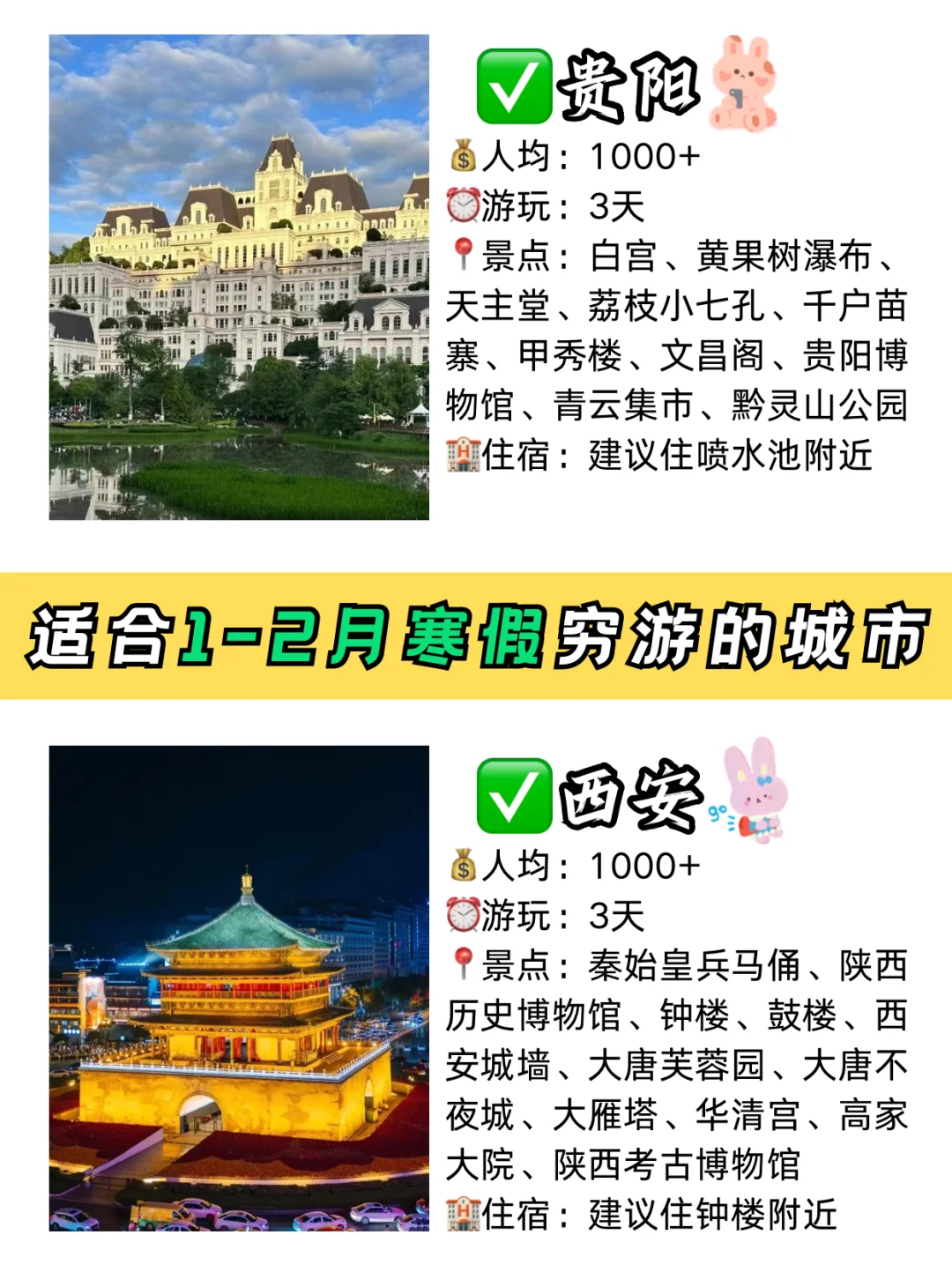 😭谁懂啊→适合大学生寒假穷游的城市