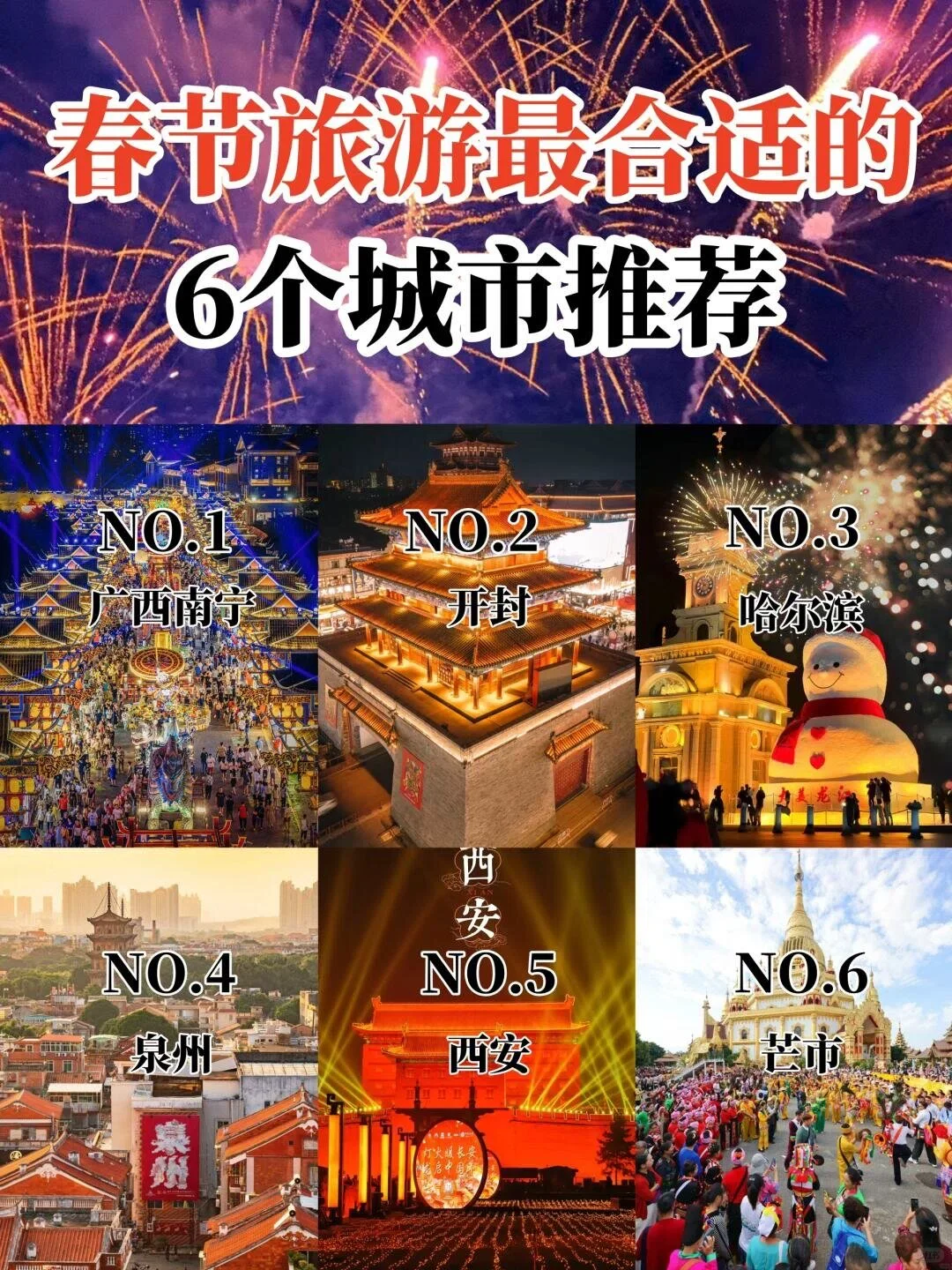 春节旅游最适合的6个城市推荐