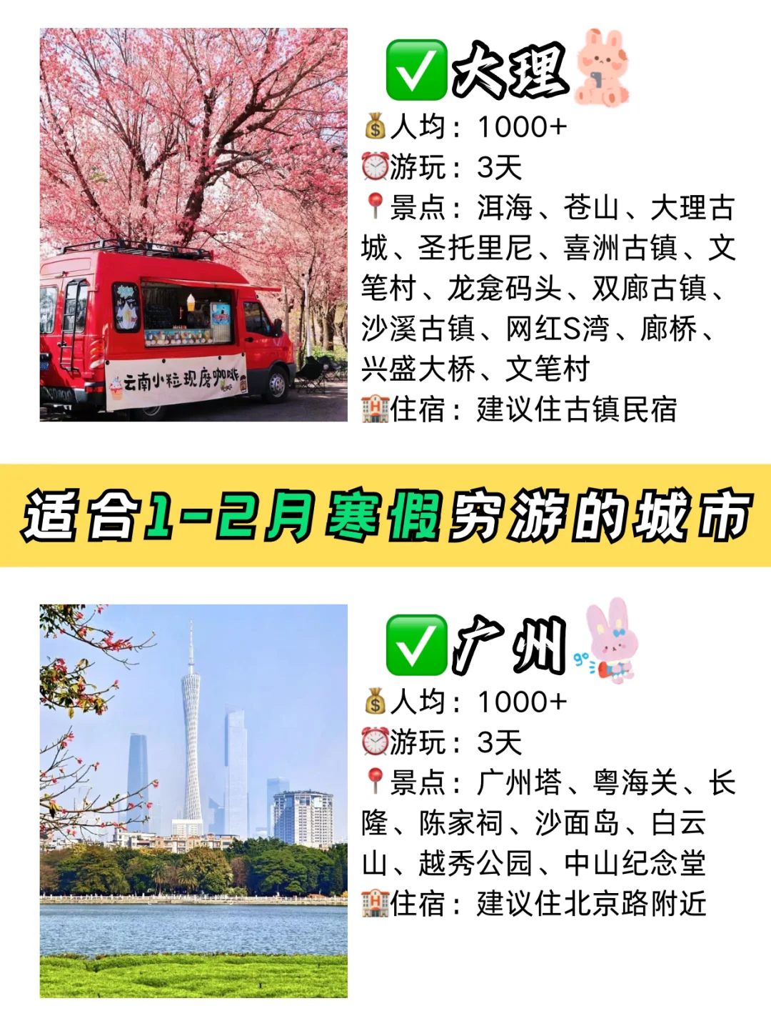 😭谁懂啊→适合大学生寒假穷游的城市