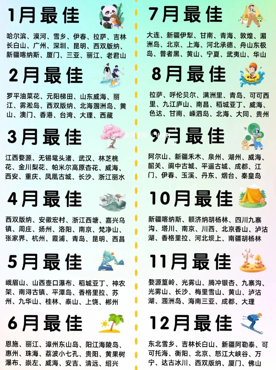 2024国内旅游清单|每个月适合去的旅行