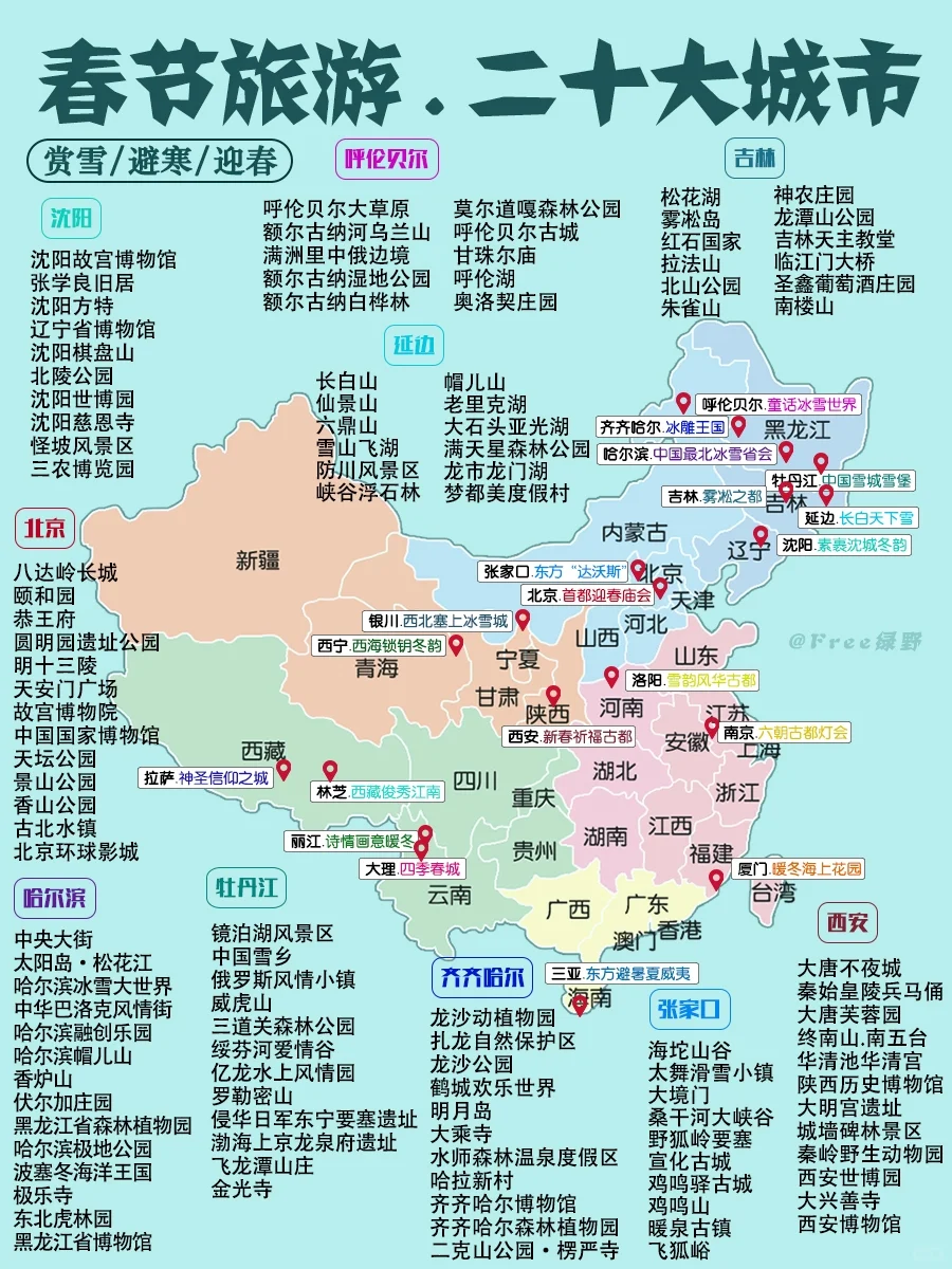 ✨适合春节旅游二十个城市，找个最近的去吧
