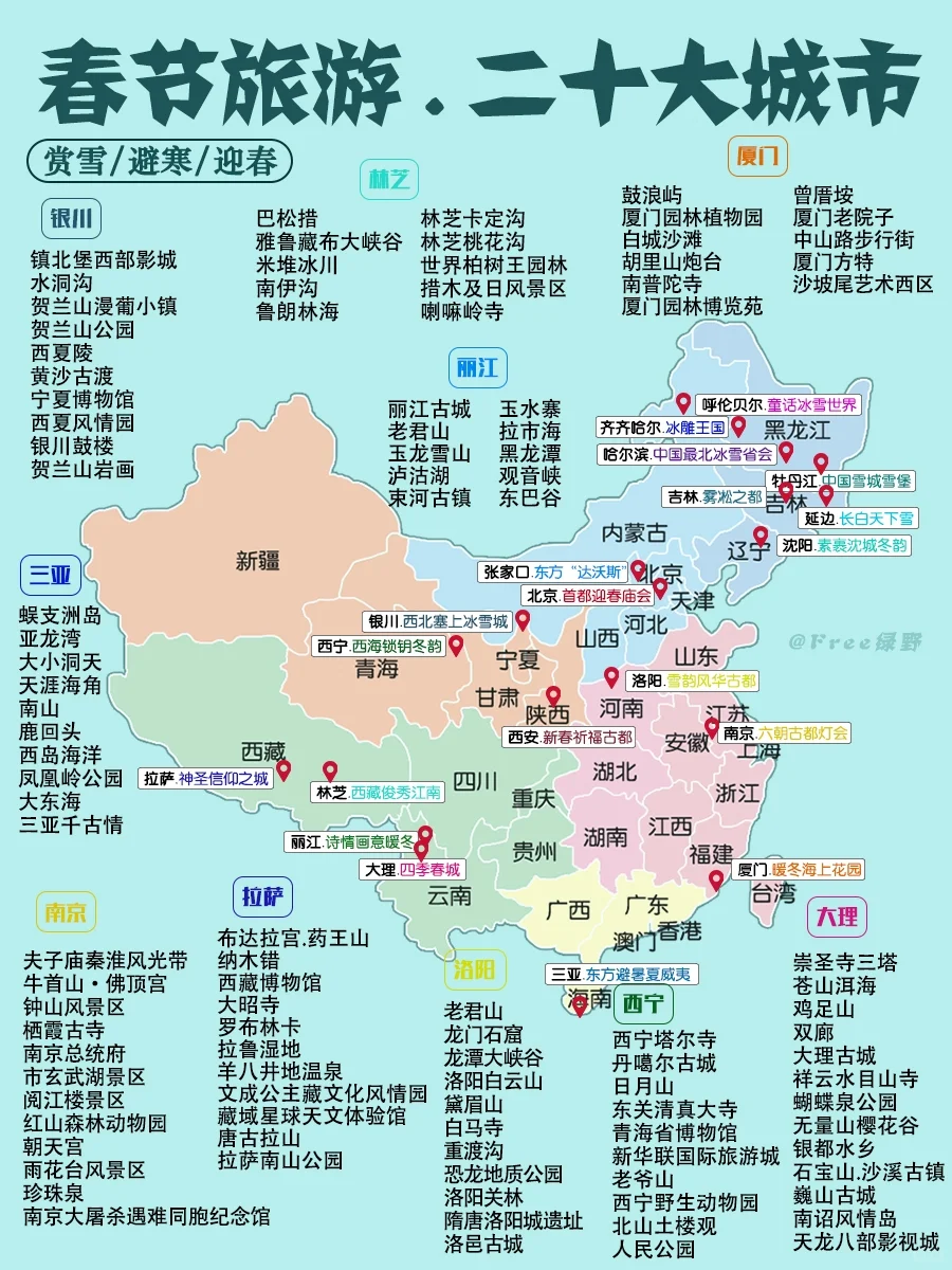 ✨适合春节旅游二十个城市，找个最近的去吧