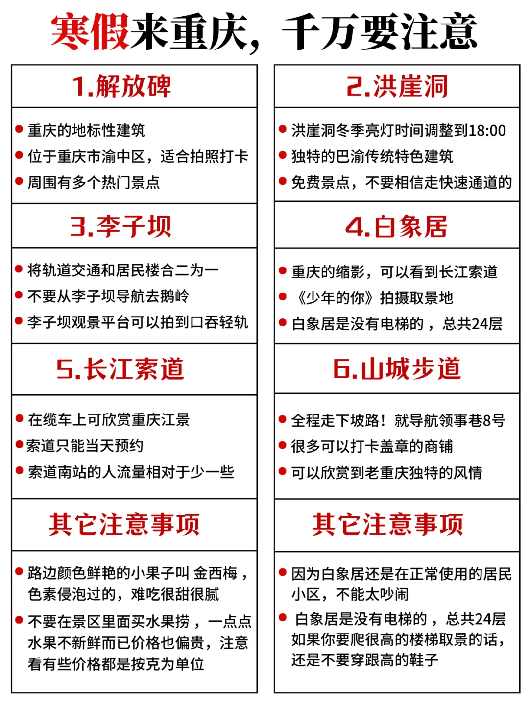 1-2月春节重庆旅游必看！秒懂旅游攻略