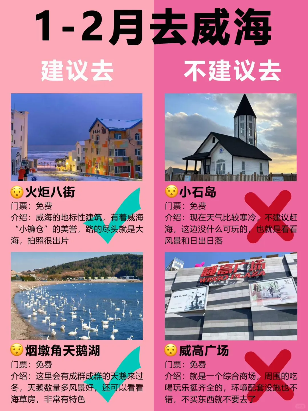 威海景点红黑榜📍建议去🆚不建议去