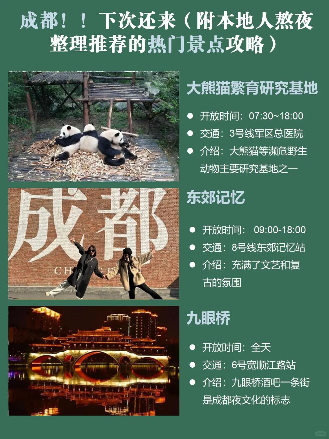 🔥一张地图带你吃透成都景点❗️