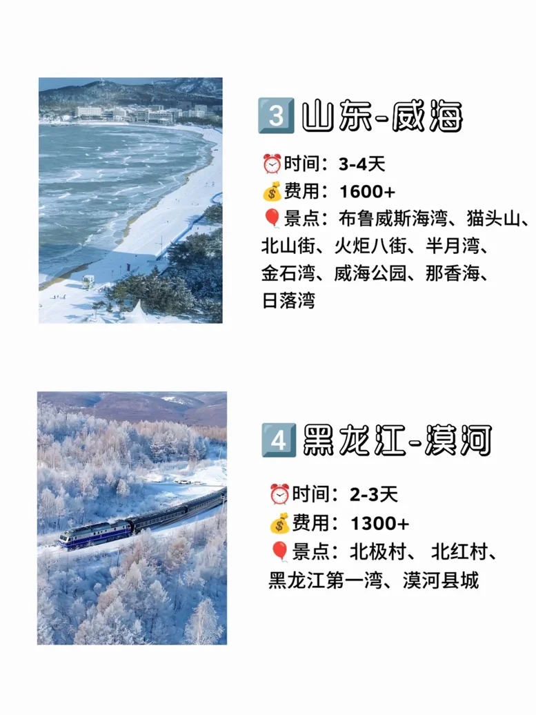 冬季游玩雪的热门城市