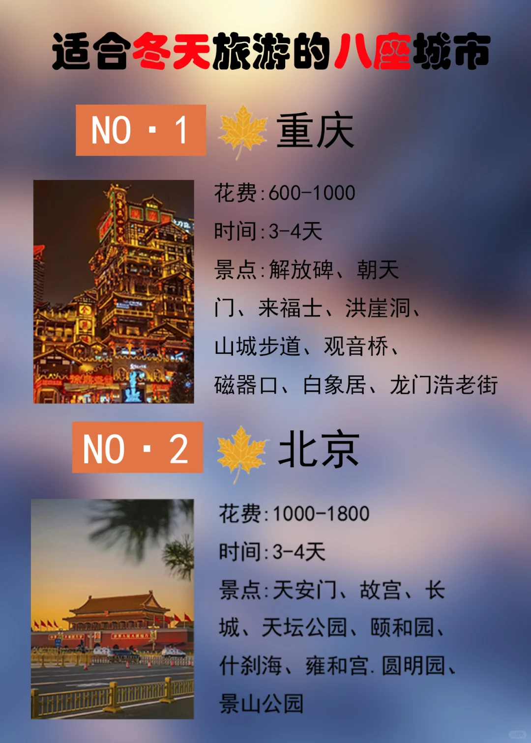 适合冬天去的8⃣大城市，每一个都超美🎆