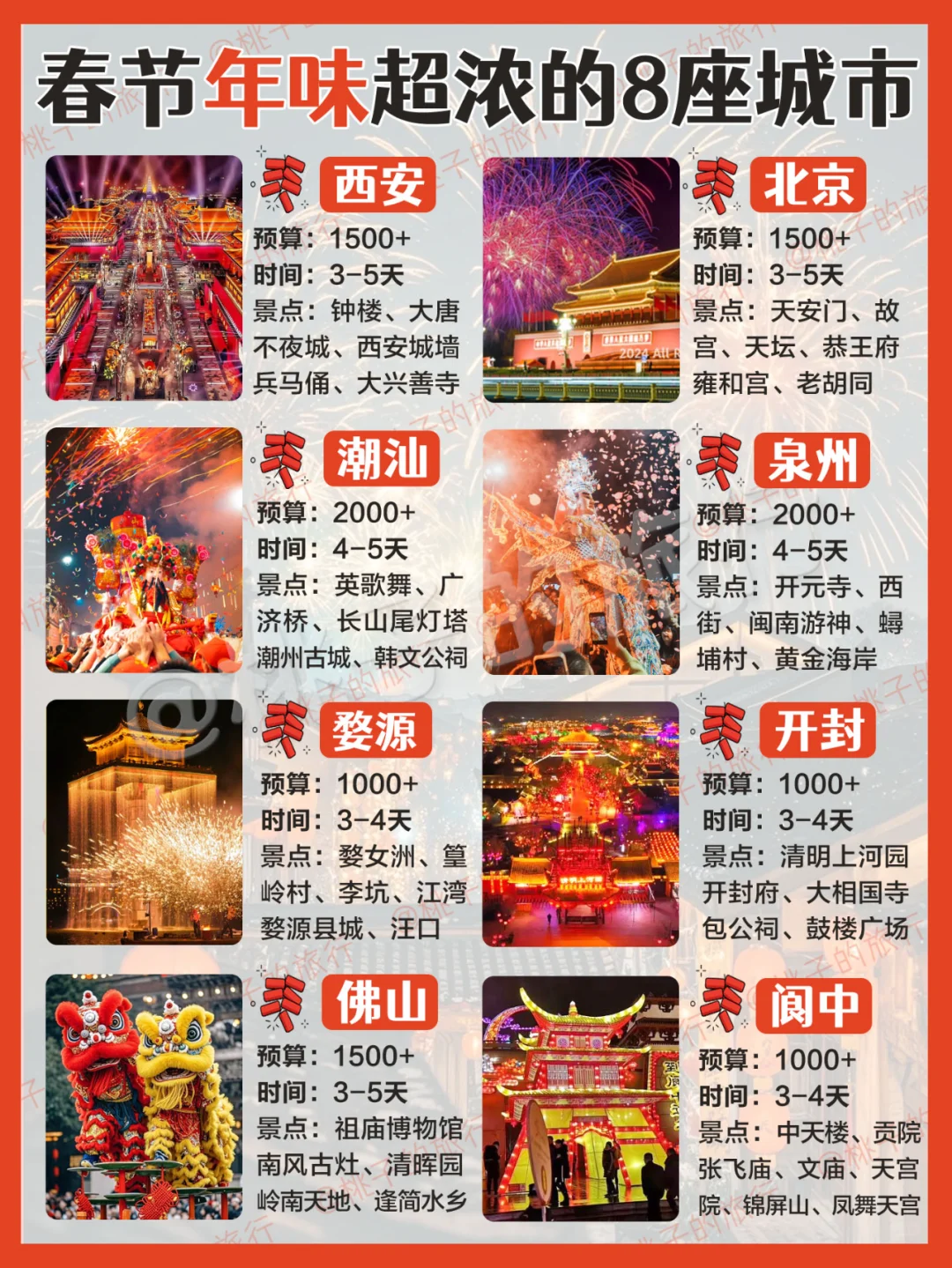 春节旅行🔥 年味超浓的8️⃣座城市！