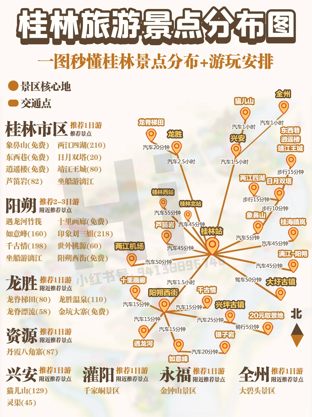 桂林景点分布图｜桂林景点旅游攻略地图