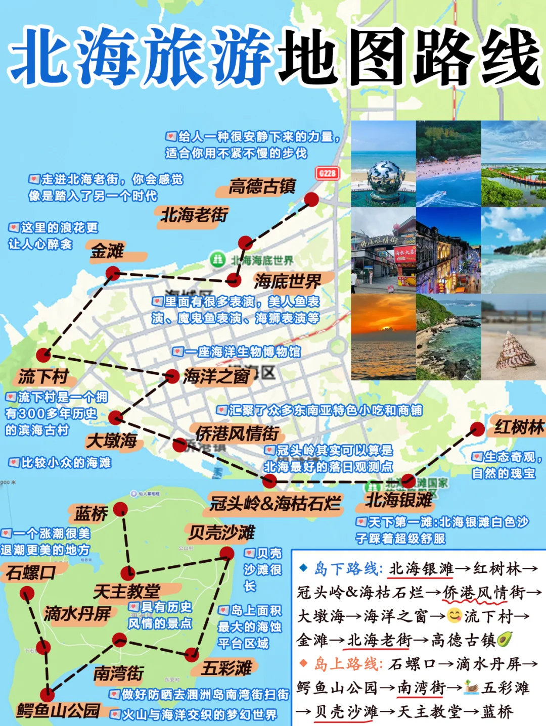 谁懂啊！在北海旅游原来得看地图路线攻略😭