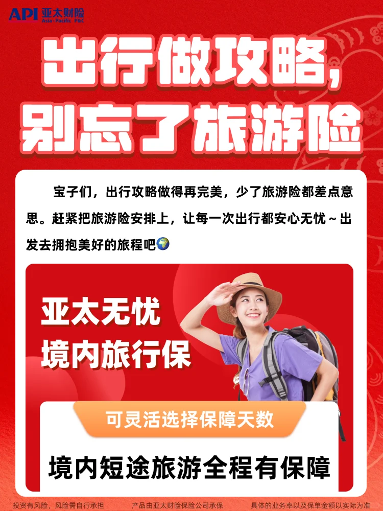 出行做攻略,别忘了旅游险❗