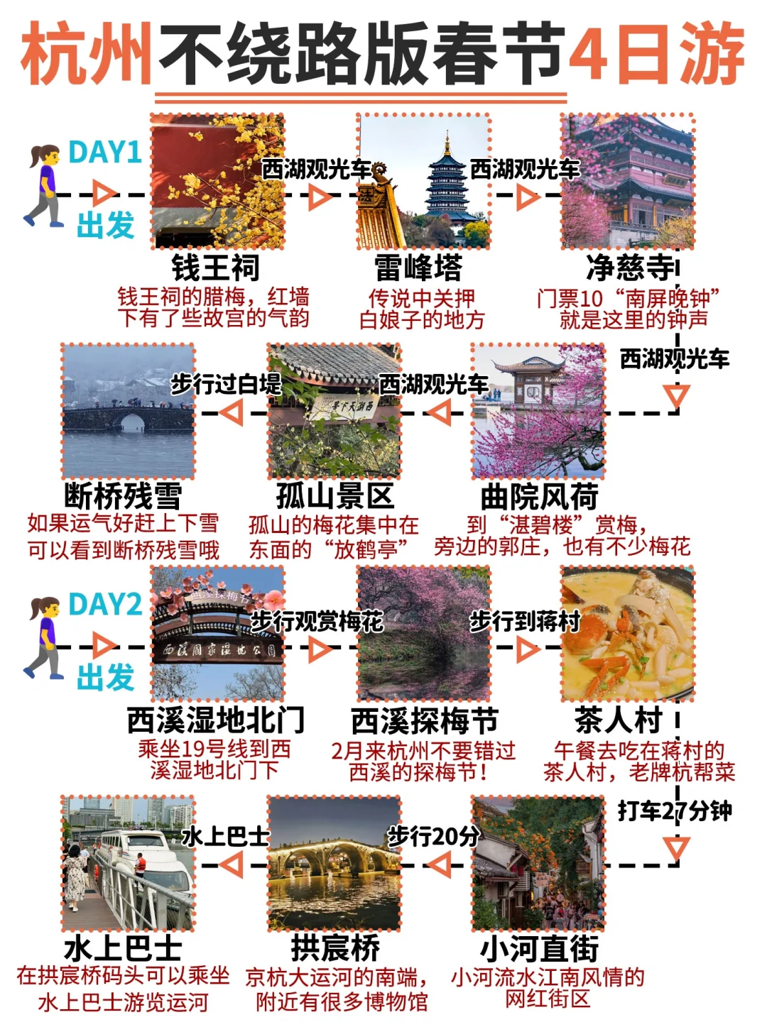 杭州4天3晚旅游详细路线攻略 纯干货