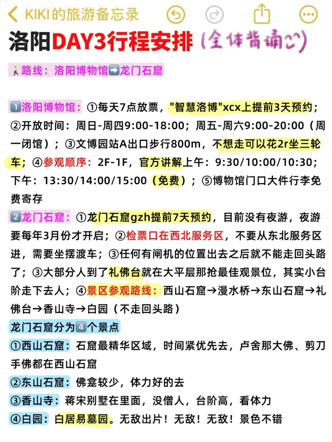 🥳ISTJ的手写春节洛阳攻略无人能敌！