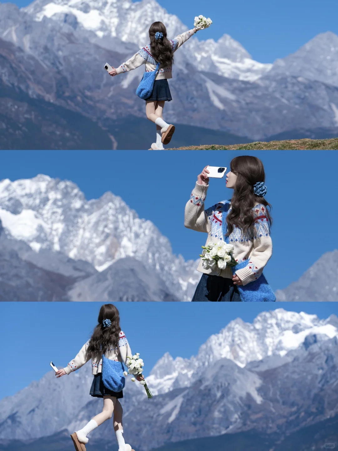 冬日旅行电影感拍照 | 与雪山合影的瞬间