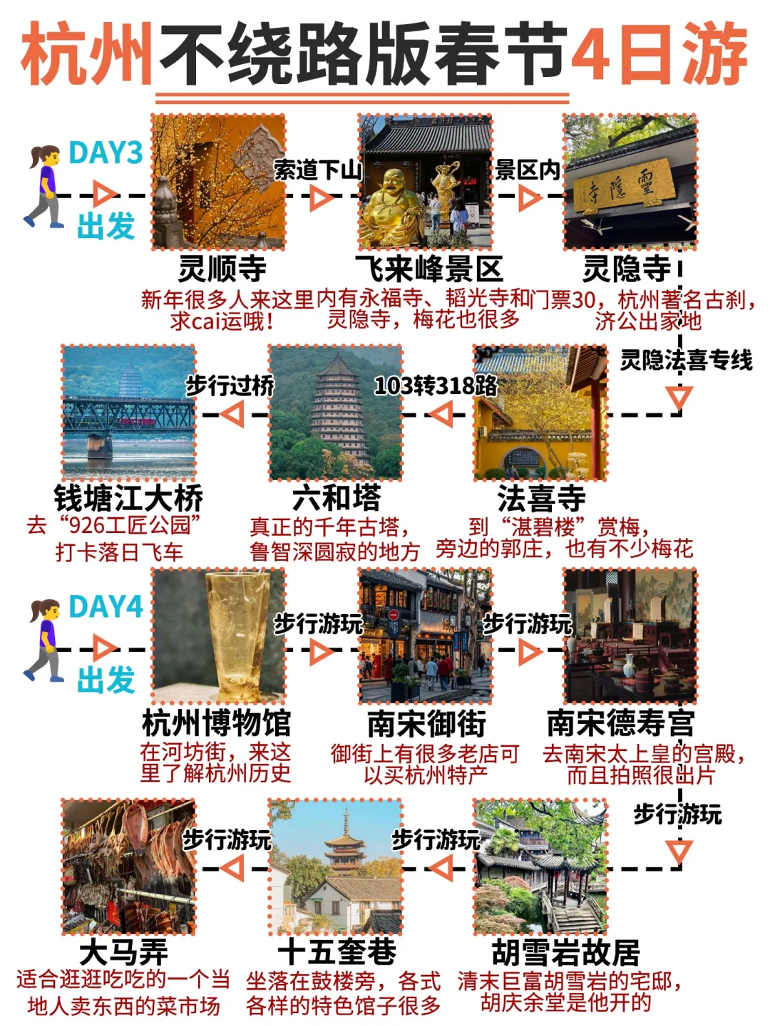 杭州4天3晚旅游详细路线攻略 纯干货