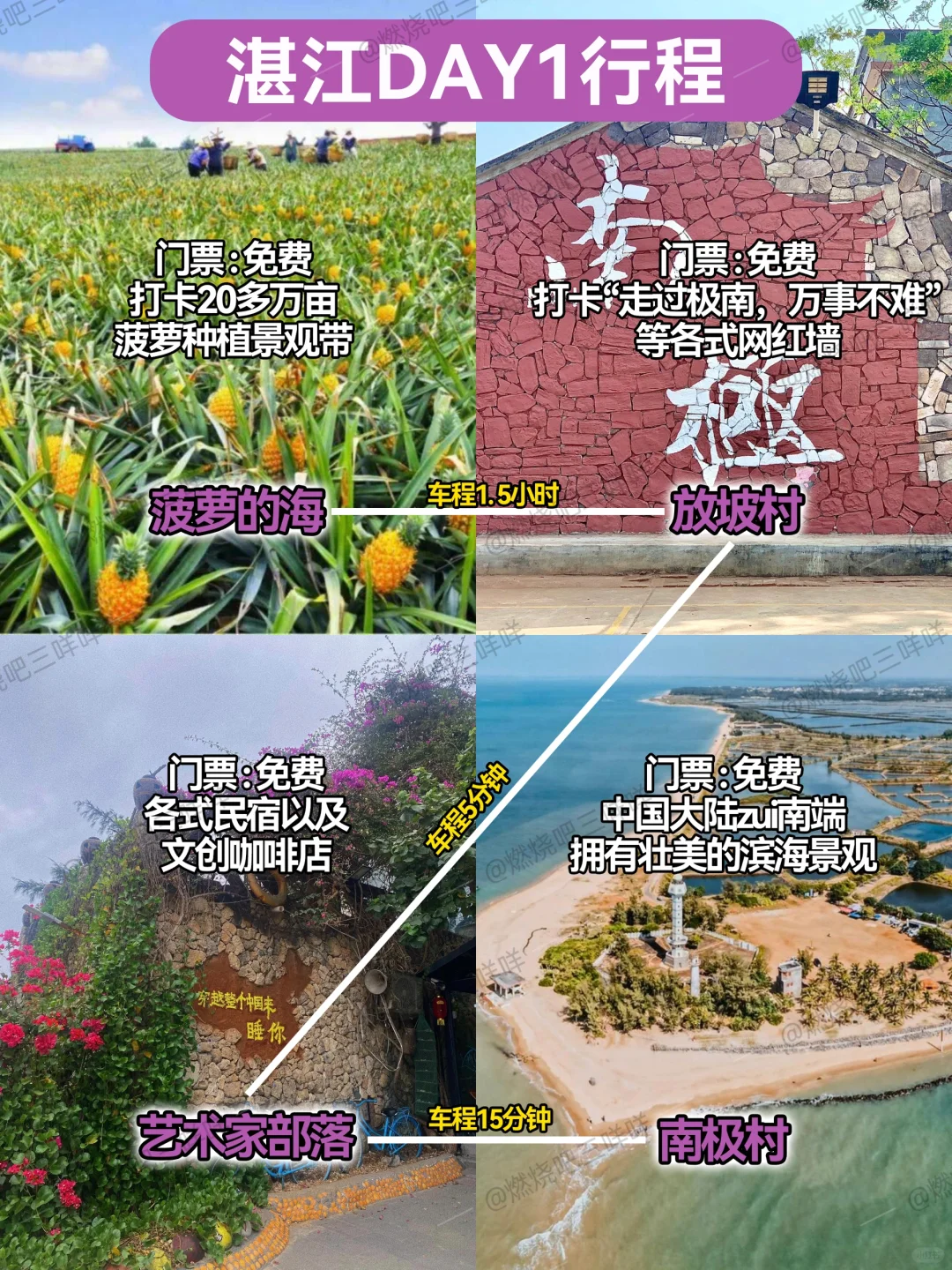 湛江⛳4日游旅行攻略😜地图版