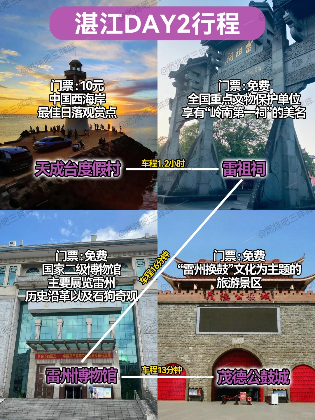 湛江⛳4日游旅行攻略😜地图版