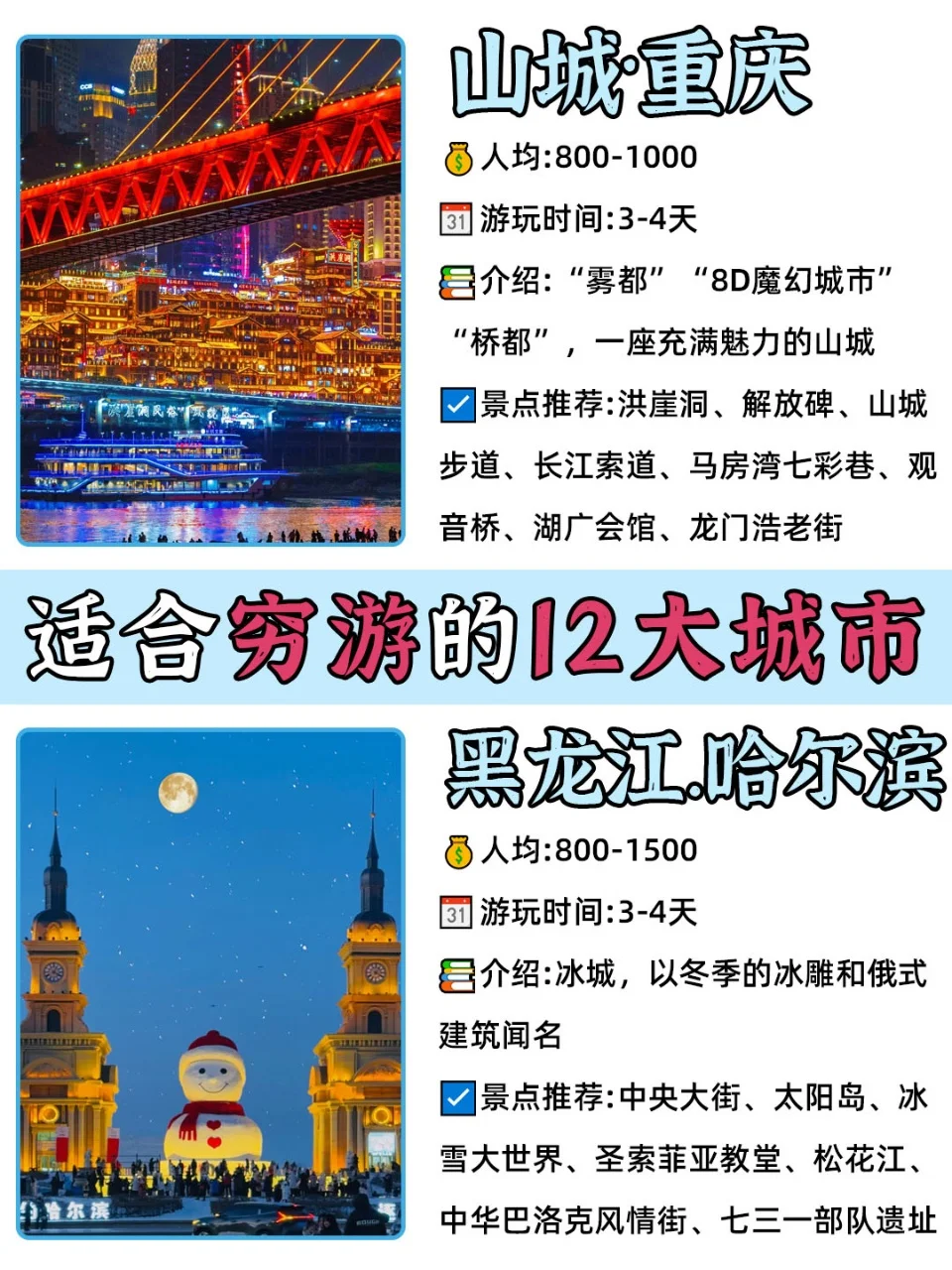 寒假旅游❗❗推荐超好玩的12个城市