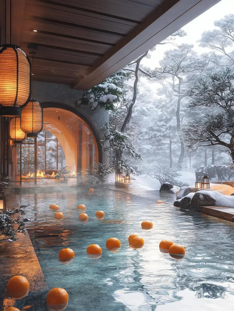 威海！雪景私汤小院！俩人！好city啊～